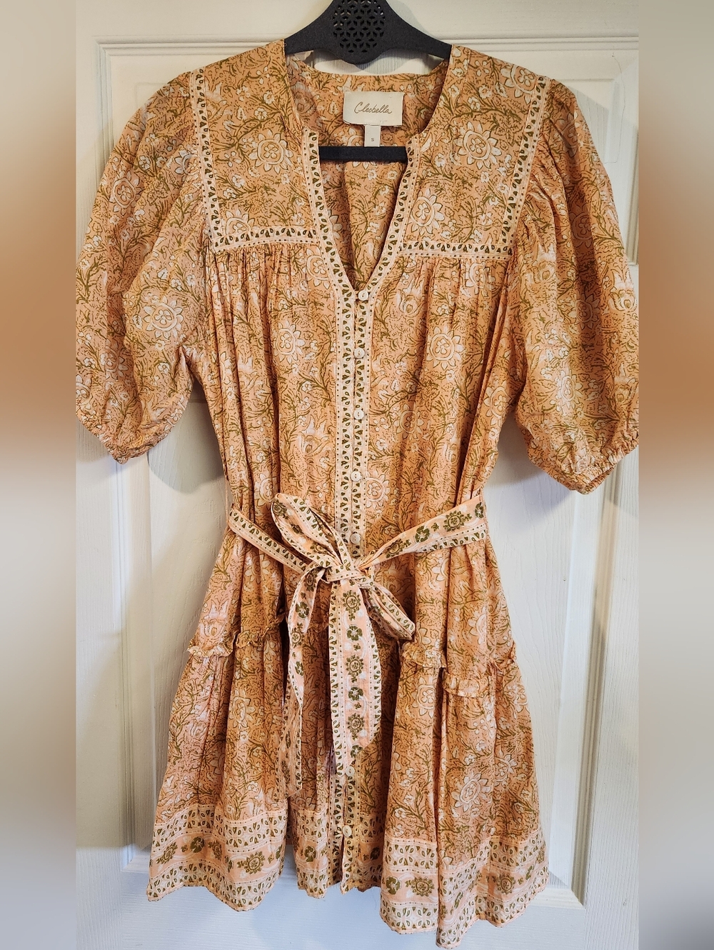 Cleobella Calista Floral Boho Dress with Tie Belt